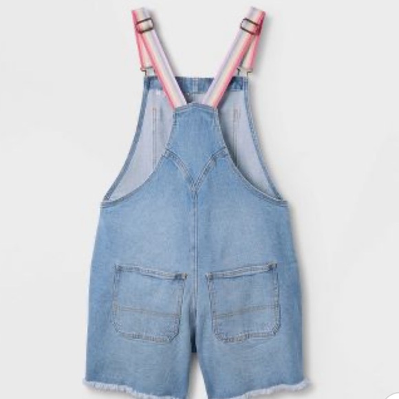 New Pride Adult Rainbow‎ Shortalls - Light Wash - Picture 6 of 7